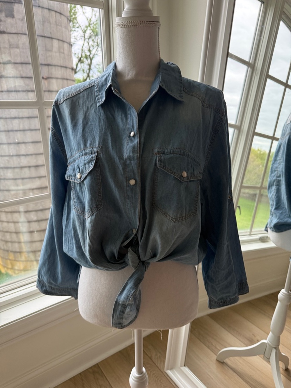 Boutique Denim tie shirt